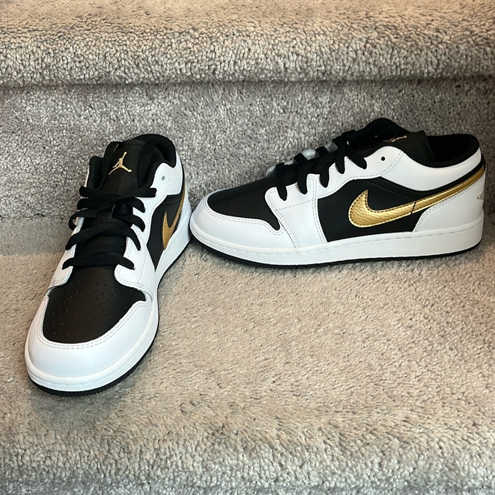 NEW Air Jordan Low Gold Swoosh